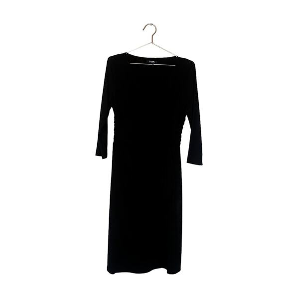 Chaps Black Draped Dress - Size Medium - New with Tags - Picture 1 of 6